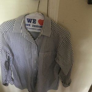 Gray pin stripped blouse for blouse day.